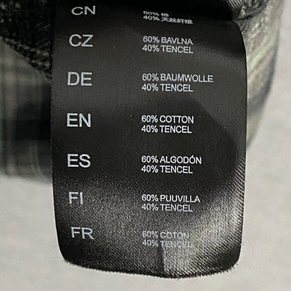 Kuhl Flannel Plaid Shirt Sz Large Black Brown Cotton Tencel Blend - Picture 5 of 10